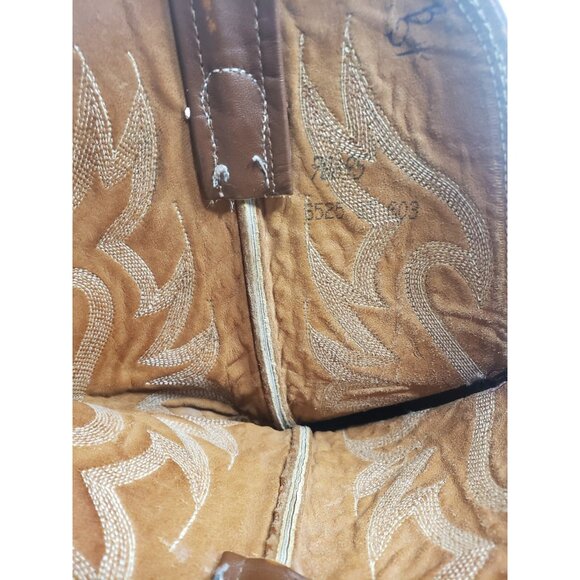 Nocona 6525 Vintage Bullhide Leather Embroidered Accents Cowboy Boots Size 8EE